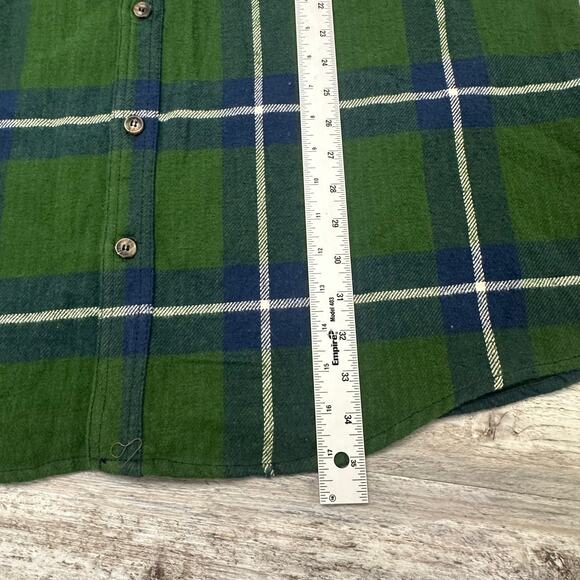 NWT CE Schmidt Workwear Flannel Madras check Green Mens 2XLT Button Up Shirt - Picture 7 of 11